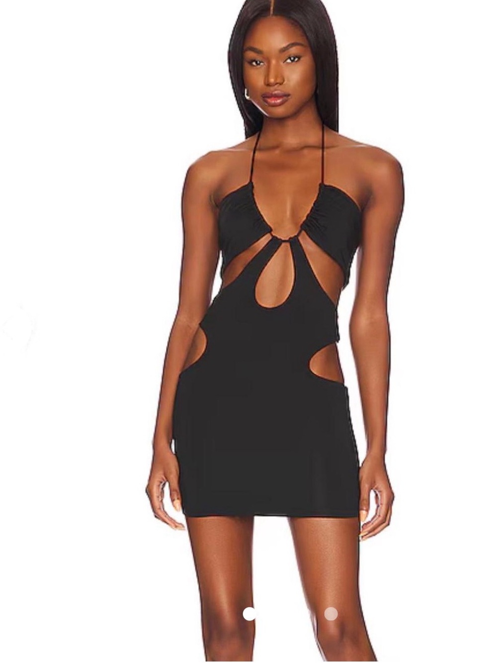 Superdown Black Cutouts Bodycon Halter Dress